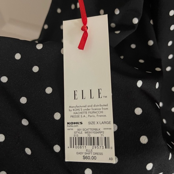 NWT Elle Women’s XL Polka Dot Dress - Picture 3 of 5